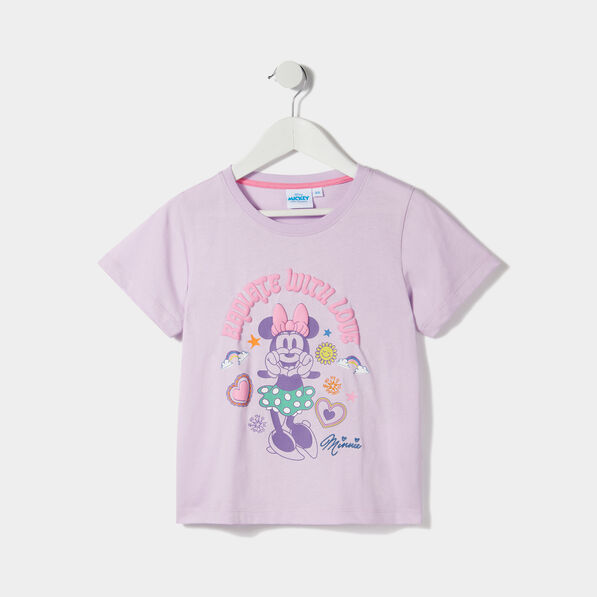 T-shirt manches courtes Minnie parme fille