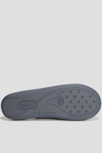Chaussons mules Isotoner Ergonomie gris homme
