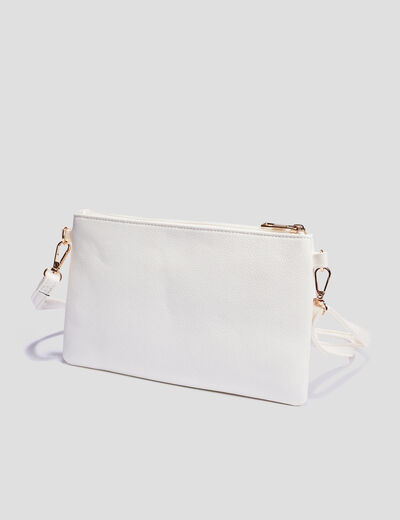 Sac pochette en bandoulière blanc femme