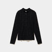 Blouse dentelle col montant noir femme