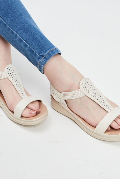 Sandales avec strass sable femme