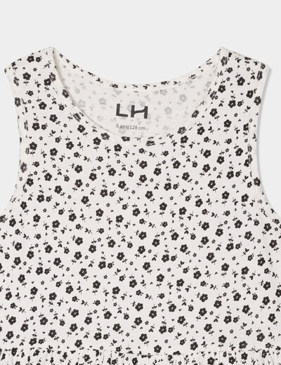 Robe patineuse sans manches coton ecru fille