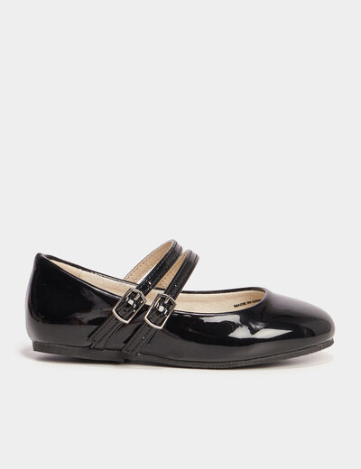 Ballerines vernies à bout rond noir fille
