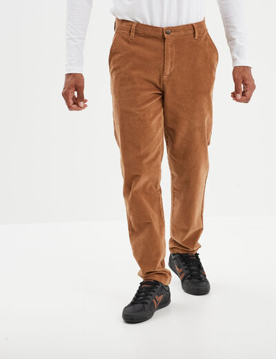 Pantalon chino velours coton Creeks taupe homme