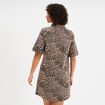 Robe chemise boutonnée en jean coton marron femme