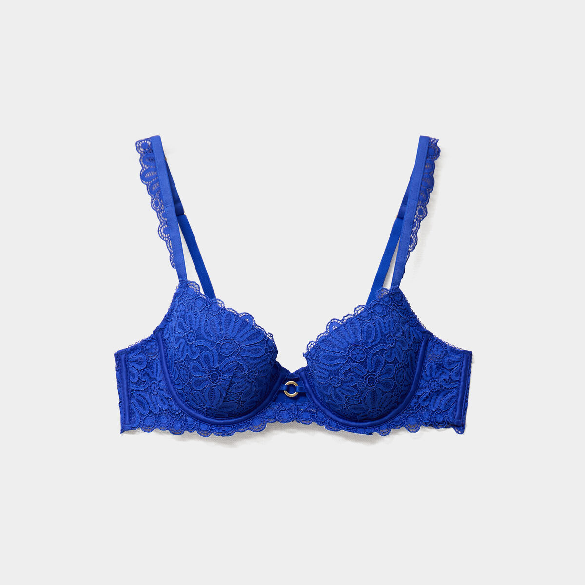 Soutien-gorge embo&icirc;tant padd&eacute; dentelle bleu electrique femme