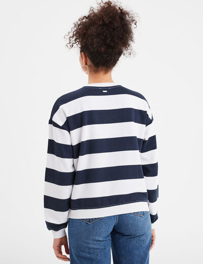 Sweat court manches longues Creeks bleu marine femme