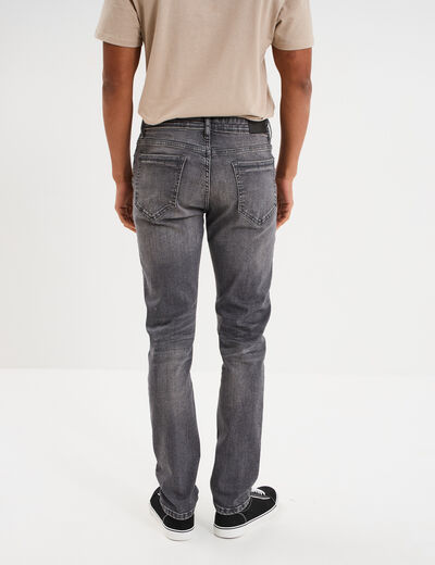 Jeans slim 5 poches denim gris homme