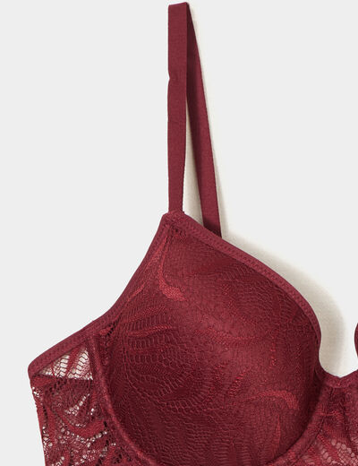 Lot 2 soutiens-gorge corbeille dentelle bordeaux femme