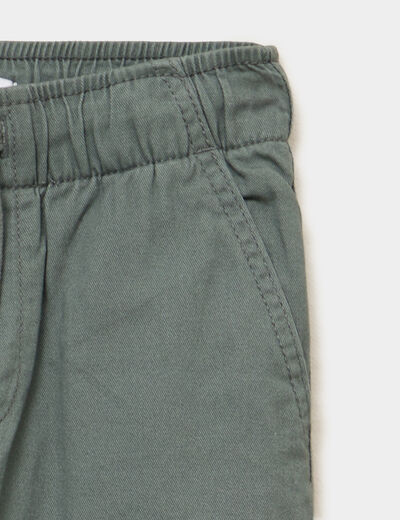 Pantalon jogger chaud doubl&eacute; coton vert kaki gar&ccedil;on