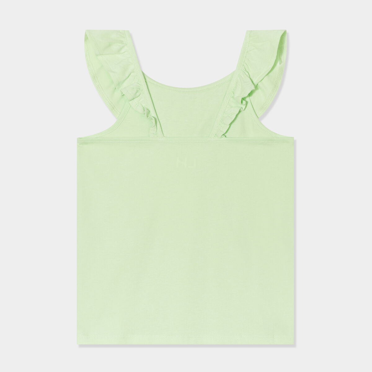 Débardeur à volants en coton vert clair fille