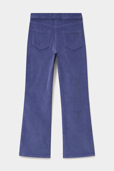 Tregging flare stretch effet velours bleu gris fille