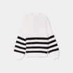 Pull col rond manches ballons ivoire fille
