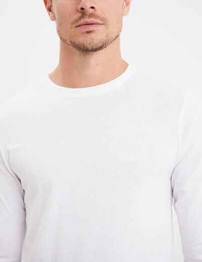 T-shirt manches longues blanc homme