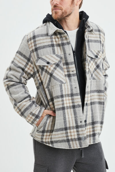 Surchemise 2-en-1 à capuche Creeks creme homme