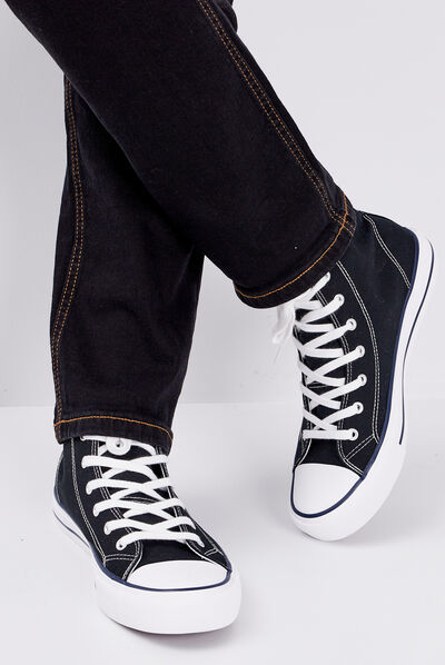 Baskets montantes en toile Creeks noir homme