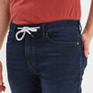 Bermuda droit &agrave; coulisse en jean denim blue black homme