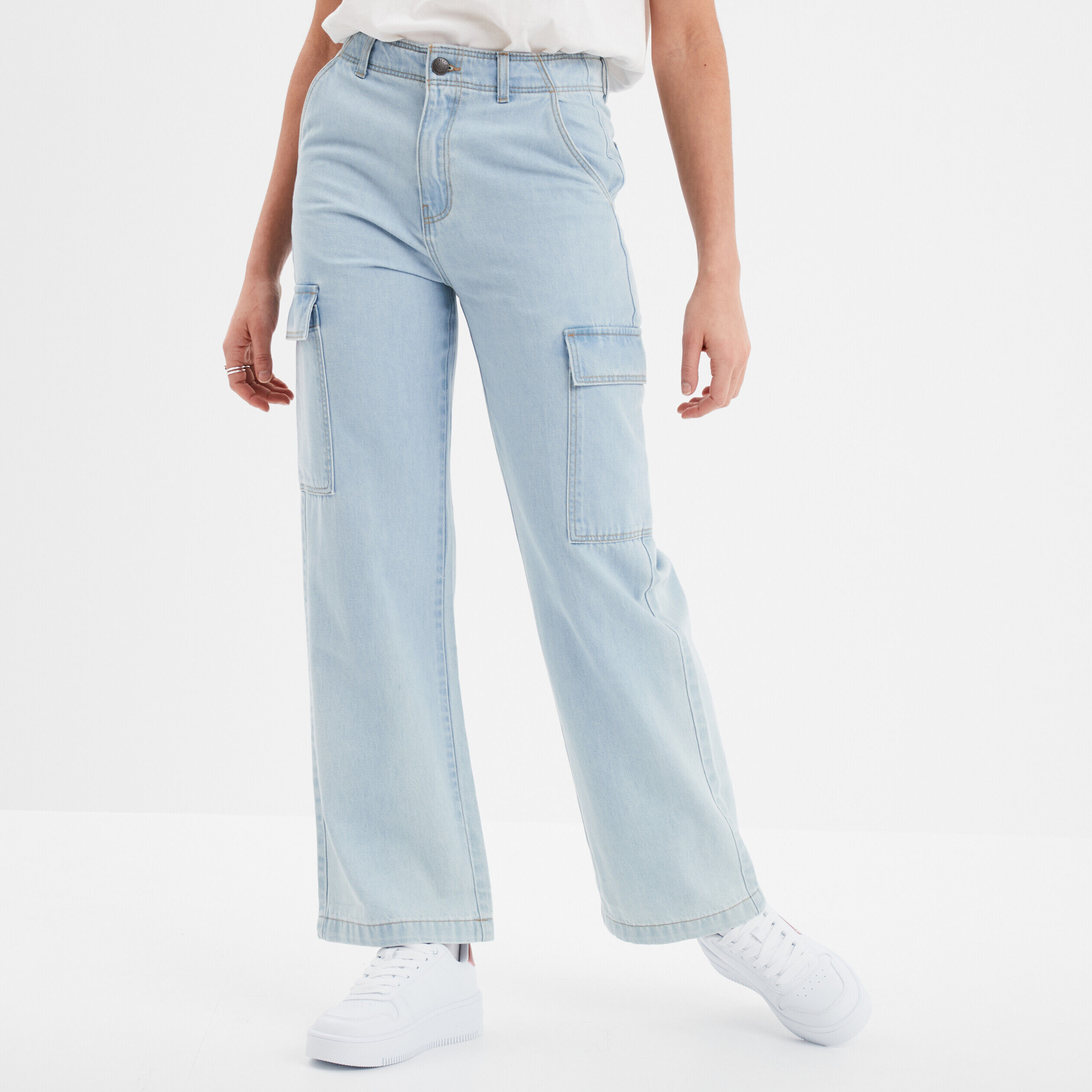 Jeans cargo poches à rabat Liberto denim triple stone femme LIBERTO