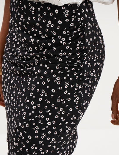 Jupe courte taille &eacute;lastiqu&eacute;e stretch noir femme