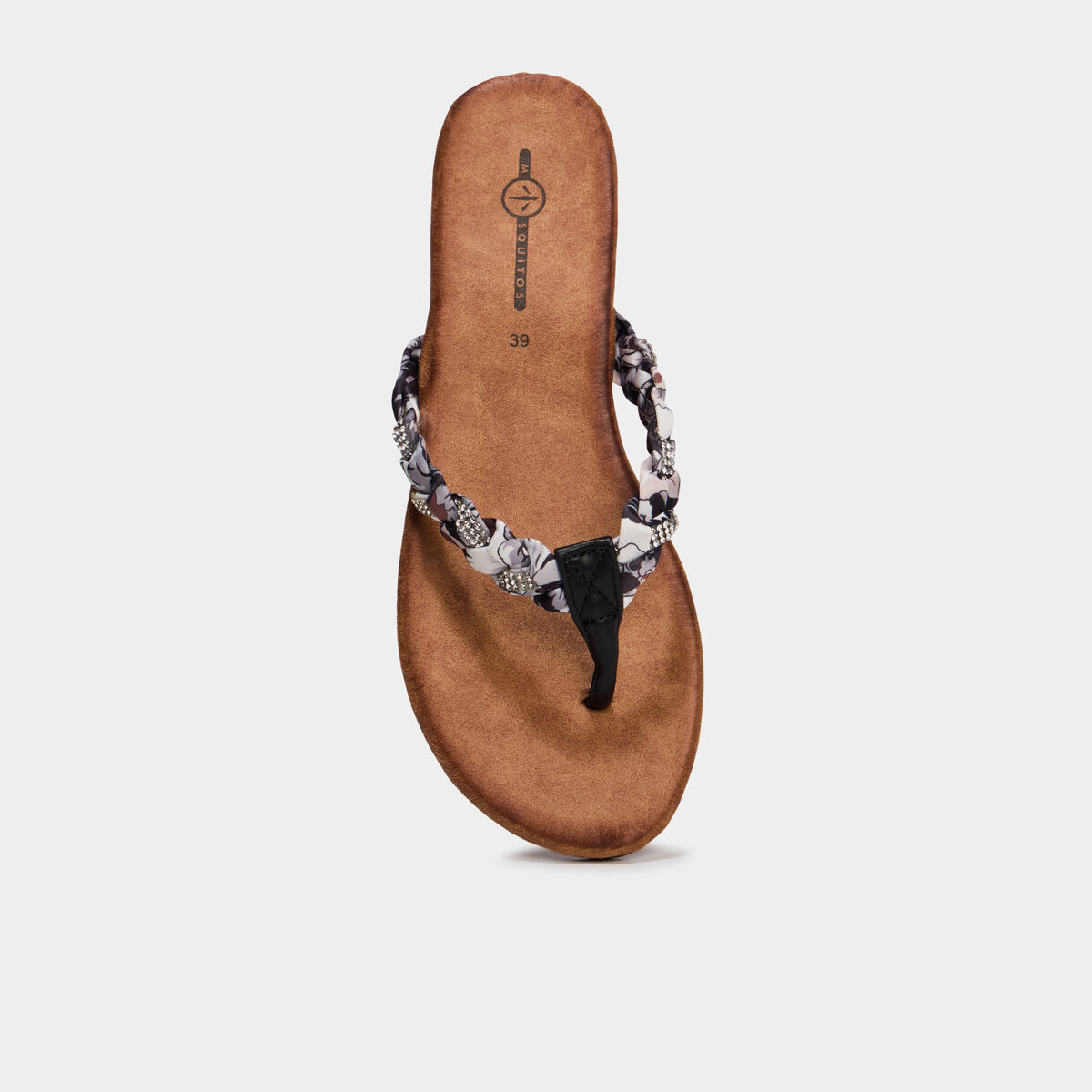 Mules plates d&eacute;tails foulard noir femme