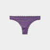 Tanga en dentelle doublure coton mauve femme