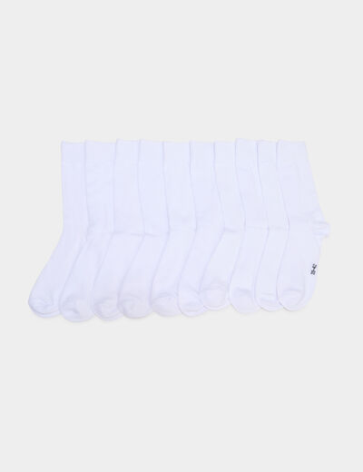 Lot 10 paires de chaussettes blanc homme