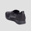 Baskets zippées en cuir pied large noir femme