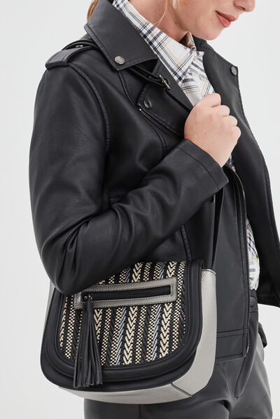 Sac besace arrondi sable femme