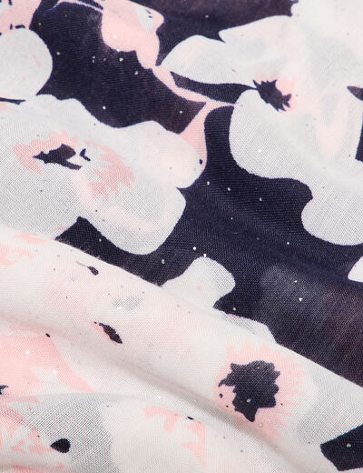 Foulard détails paillettes bleu marine femme
