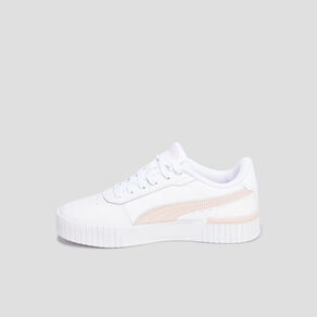 Tennis basses à lacets en cuir Puma blanc fille
