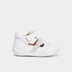 Salomé à scratchs en cuir Kickers blanc bébé fille
