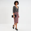 Gilet col en V boutonné gris femme