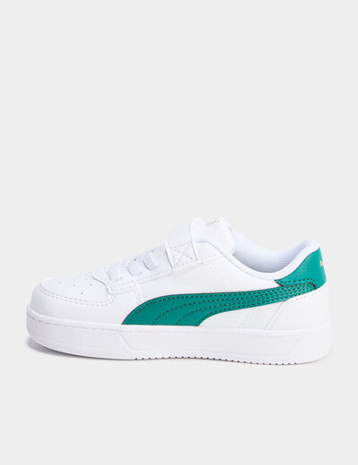 Tennis basses à scratchs Puma vert garçon
