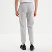 Pantalon jogging droit molleton gris homme