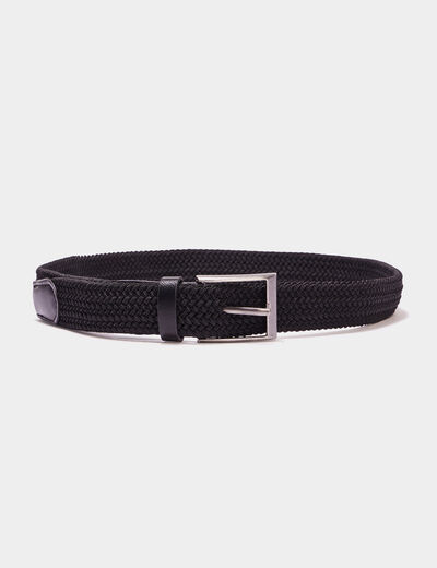 Ceinture tress&eacute;e noir gar&ccedil;on