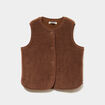 Gilet effet polaire sans manches camel fille