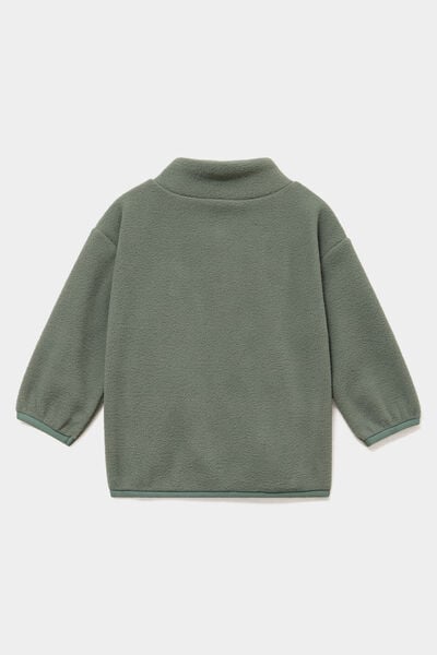 Ensemble effet polaire sweat et pantalon vert kaki b&eacute;b&eacute; gar&ccedil;on