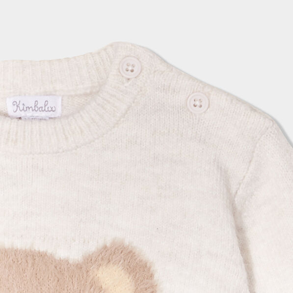 pull epaule boutonnee kimbaloo beige bebeg Pull épaule boutonnée Kimbaloo beige bébé garçon