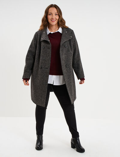 Pantalon slim noir femme grande taille