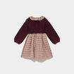 Robe effet 2-en-1 col claudine violet fonc&eacute; b&eacute;b&eacute; fille