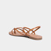 Sandales plates marron femme