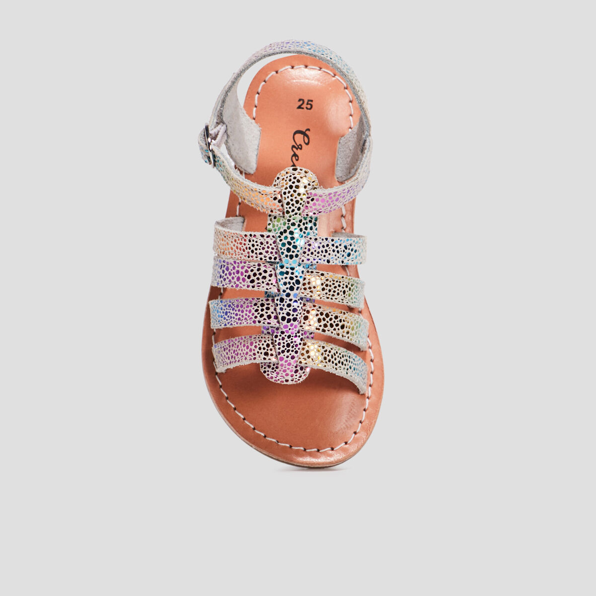 Sandales en cuir multicolore fille
