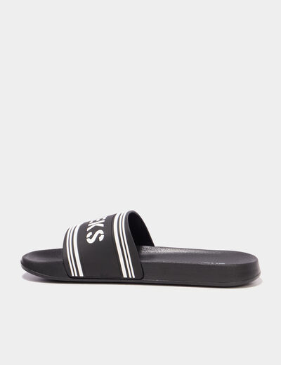 Claquettes &agrave; semelle plate noir homme