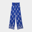 Pantalon large fluide bleu electrique femme