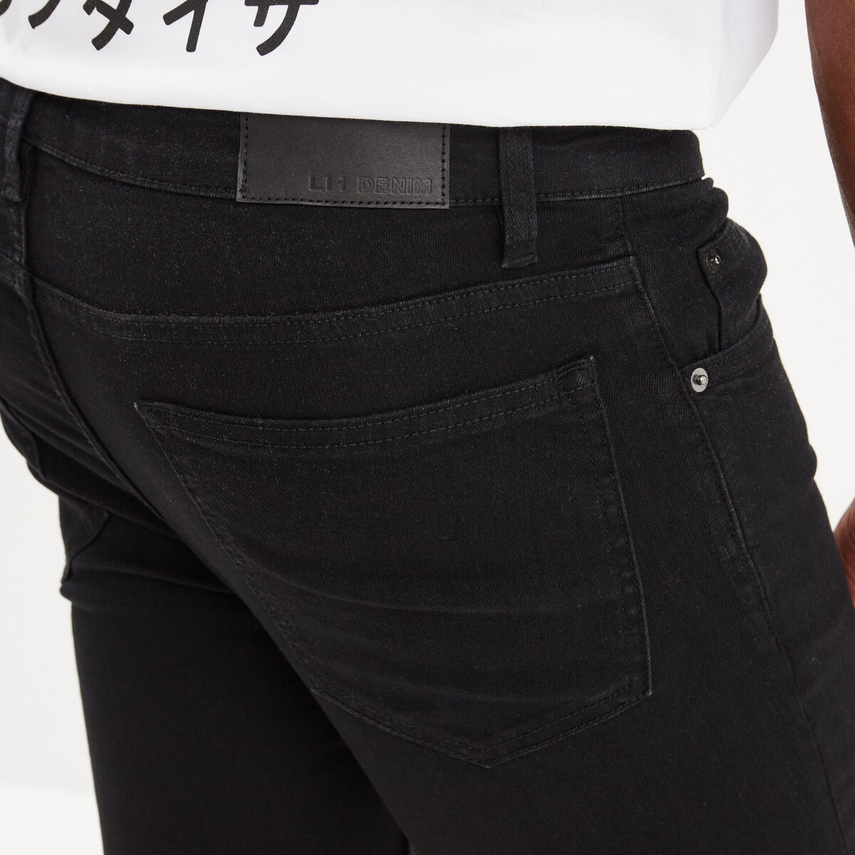 Jeans skinny 5 poches denim noir homme