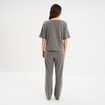 Ensemble pyjama pantalon et t-shirt vert kaki femme