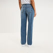 Jean droit taille basse coton denim stone femme