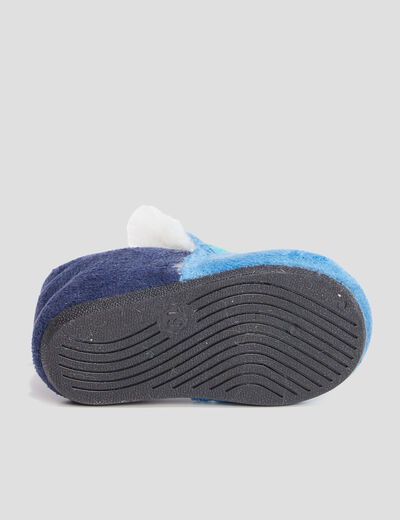 Chaussons fourrés avec motifs bleu bébé garçon