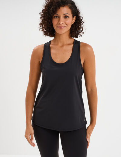 D&eacute;bardeur de sport fluide dos nageur noir femme