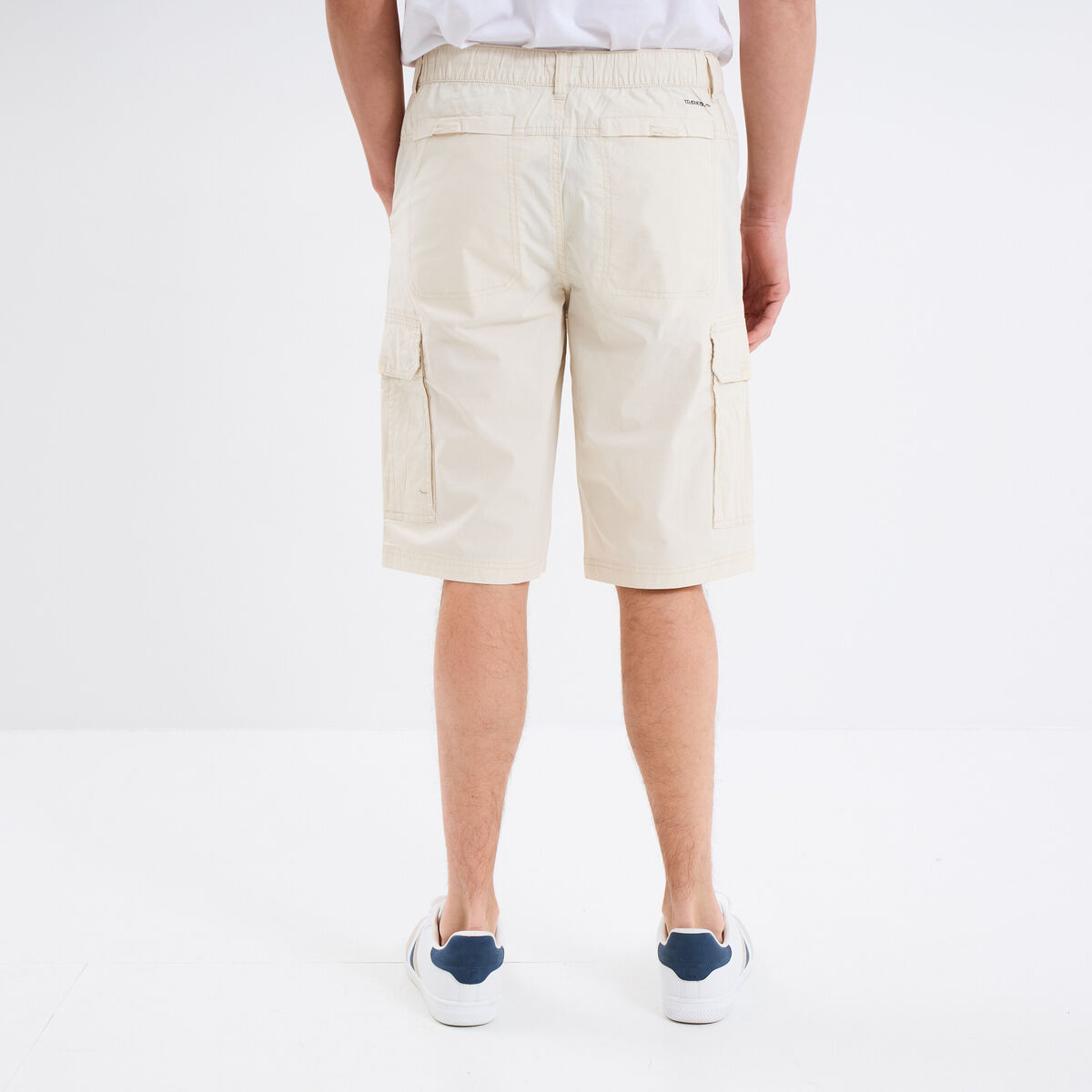 Bermuda cargo droit coton majoritaire beige homme
